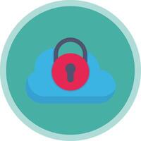 Security Castle Cloud Flat Multi Circle Icon vector