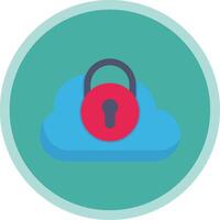 Security Castle Cloud Flat Multi Circle Icon vector