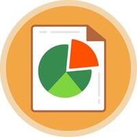 Pie Chart Flat Multi Circle Icon vector