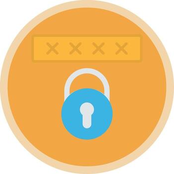 Security Code Flat Multi Circle Icon vector