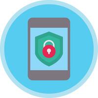 Security mobile Lock Flat Multi Circle Icon vector