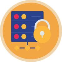 Server Secure Flat Multi Circle Icon vector