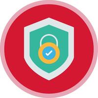 Security Check Flat Multi Circle Icon vector