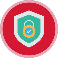 Security Check Flat Multi Circle Icon vector