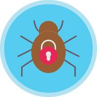 Security Bug Flat Multi Circle Icon vector