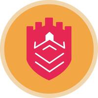 Security Castle Tech Flat Multi Circle Icon vector