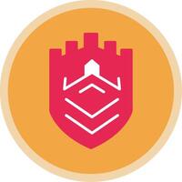 Security Castle Tech Flat Multi Circle Icon vector