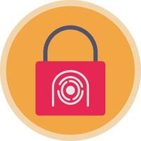 Security Basket Fingerprint Flat Multi Circle Icon vector