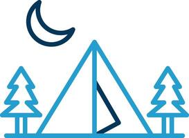 Camping Zone Line Blue Two Color Icon vector