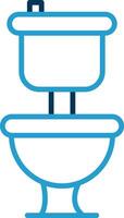 Toilet Line Blue Two Color Icon vector