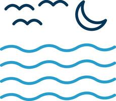 River Line Blue Two Color Icon vector