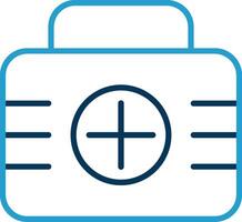 First Aid Line Blue Two Color Icon vector