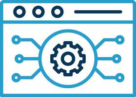 Website Algorithm Line Blue Two Color Icon vector