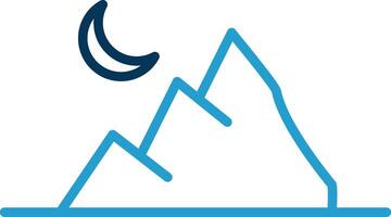 Mountain Line Blue Two Color Icon vector