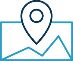 Map Line Blue Two Color Icon vector