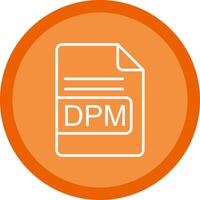 dpm archivo formato línea multi circulo icono vector