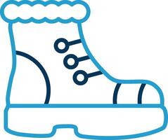 Boot Line Blue Two Color Icon vector