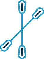 Paddle Line Blue Two Color Icon vector