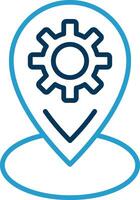 Location Line Blue Two Color Icon vector