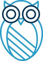 Owl Line Blue Two Color Icon vector