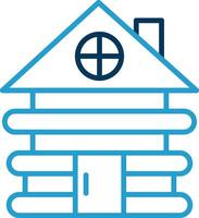 Cabin Line Blue Two Color Icon vector