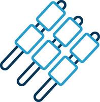 Marshmallows Line Blue Two Color Icon vector