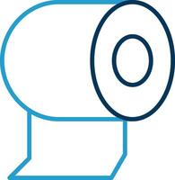 Toilet Paper Line Blue Two Color Icon vector