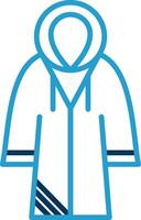 Raincoat Line Blue Two Color Icon vector