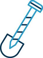 Shovel Line Blue Two Color Icon vector