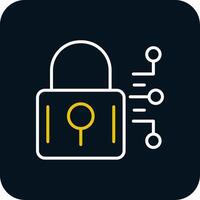 Cyber Security Line Yellow White Icon vector