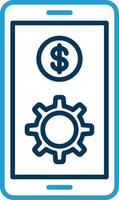 Smartphone Line Blue Two Color Icon vector