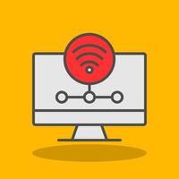 Wifi Server Filled Shadow Icon vector