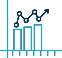 Bar Chart Line Blue Two Color Icon vector