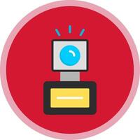 Camera Flash Flat Multi Circle Icon vector
