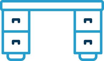 Desk Line Blue Two Color Icon vector