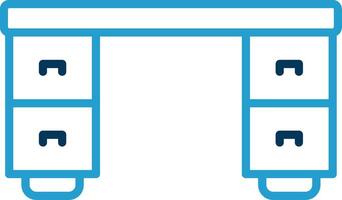 Desk Line Blue Two Color Icon vector