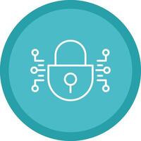 Cyber Security Line Multi Circle Icon vector