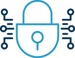 Cyber Security Line Blue Two Color Icon vector