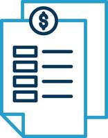 Invoice Line Blue Two Color Icon vector