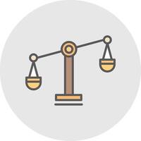 Balance Scale Line Filled Light Icon vector