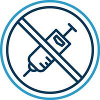 Prohibited Sign Line Blue Two Color Icon vector