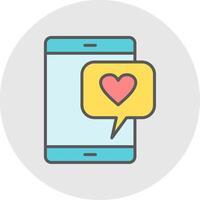 amor charla línea lleno ligero icono vector