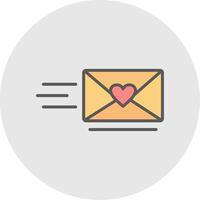 Love Letter Line Filled Light Icon vector