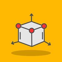 3d modelado lleno sombra icono vector