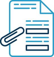 Document Line Blue Two Color Icon vector