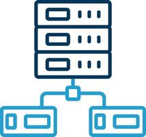 Data Network Line Blue Two Color Icon vector