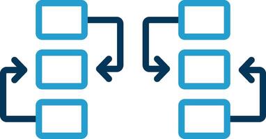 Flow Chart Line Blue Two Color Icon vector
