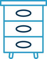 Filling Cabinet Line Blue Two Color Icon vector