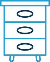 Filling Cabinet Line Blue Two Color Icon vector