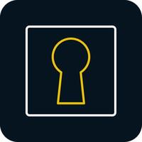 Keyhole Line Yellow White Icon vector